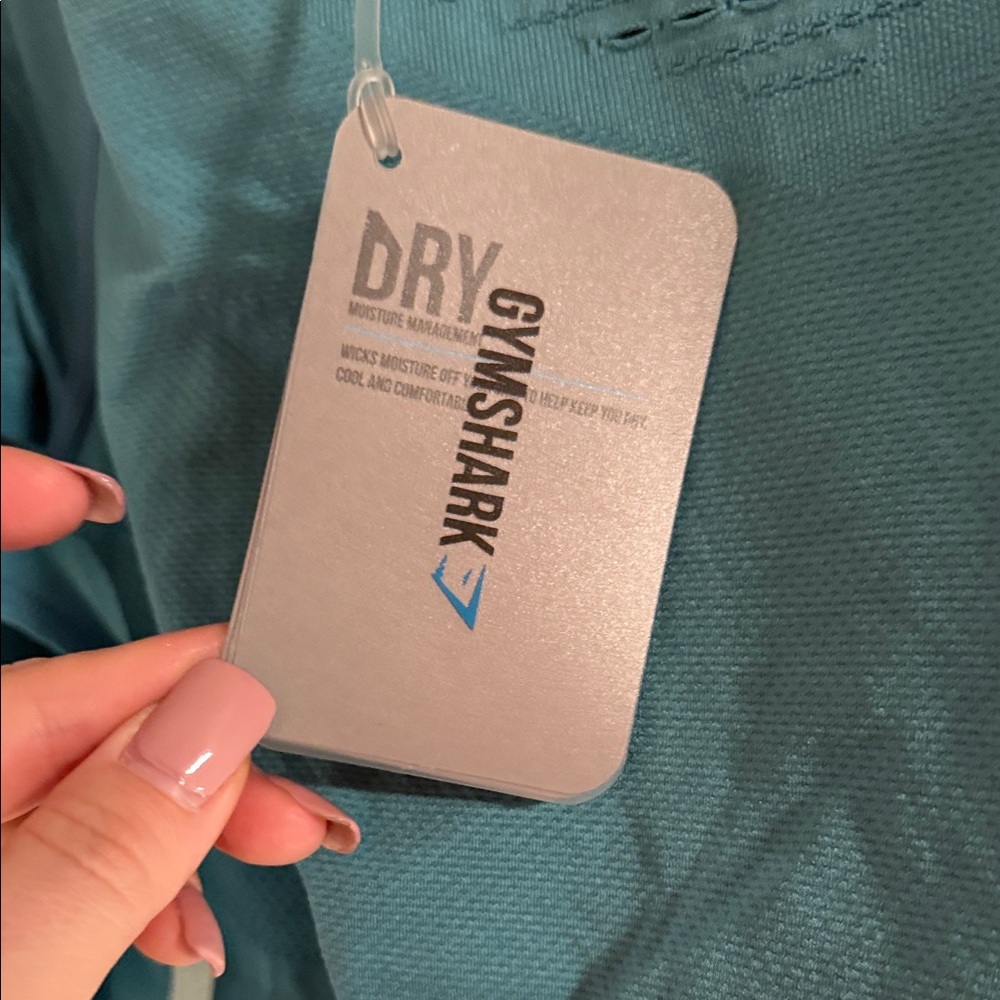 Gymshark Dusky Teal Flawless Knit Long Sleeve Crop Top Size Large NWT - Picture 4 of 7